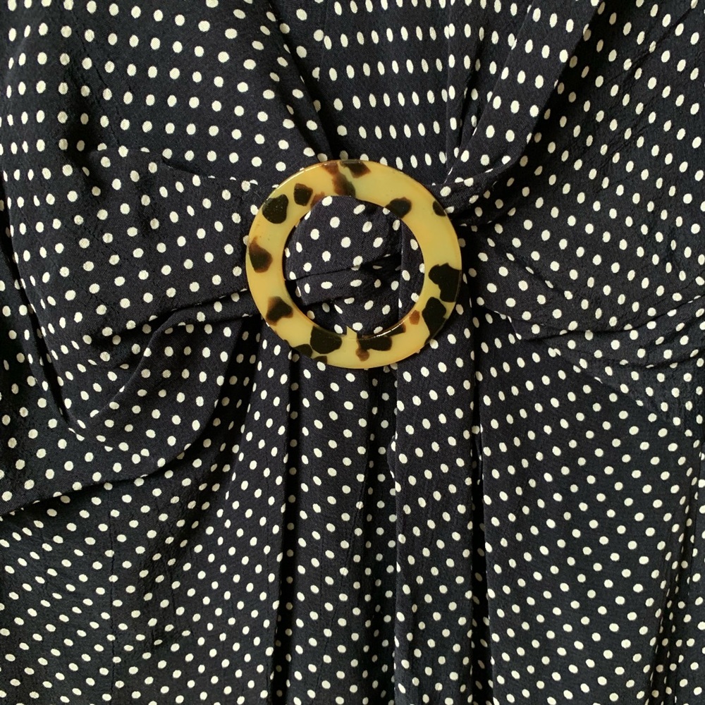 New Topshop Navy Blue V Neck Dress Long Sleeve 6 - Picture 5 of 7